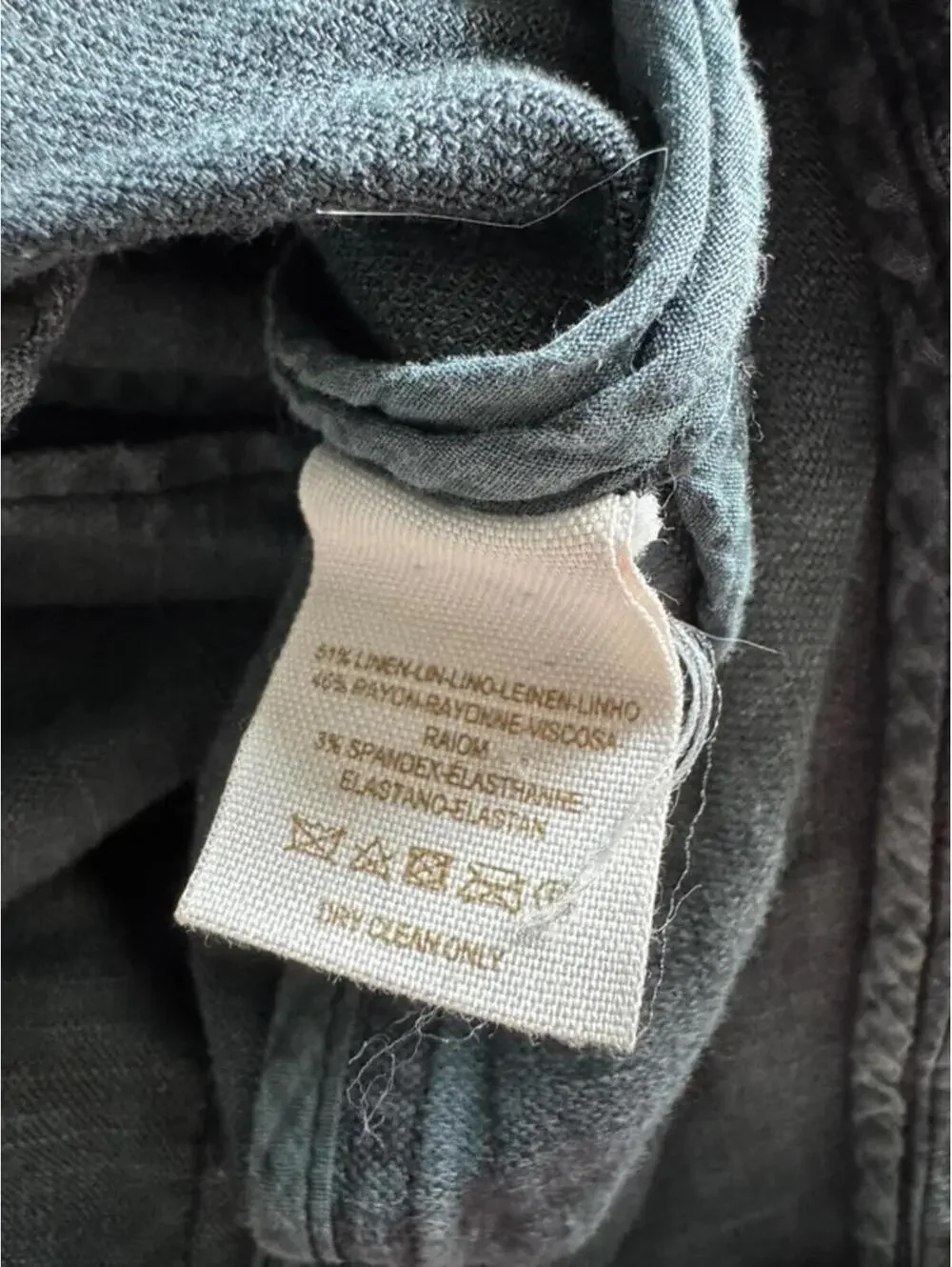 Free People Black Linen Blend Moto Jacket Size 10 - Picture 5 of 5